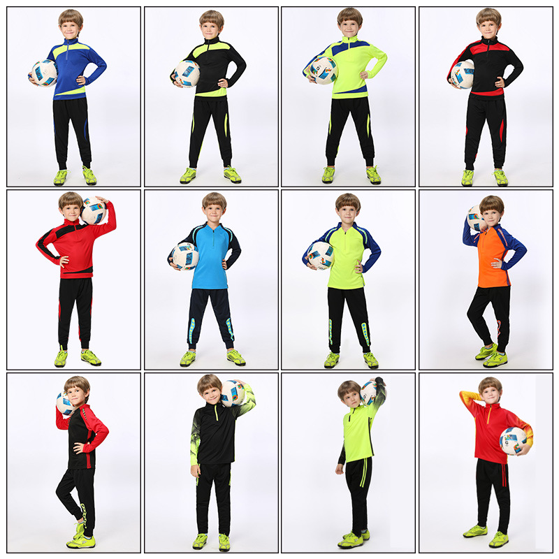 秋冬季足球训练服秋季套装队服球衣儿童男童学生运动冬季长袖套装
