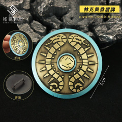 塞爾達傳說周邊 王國之淚 迷你林克黃昏盾牌金屬武器玩具擺件7cm