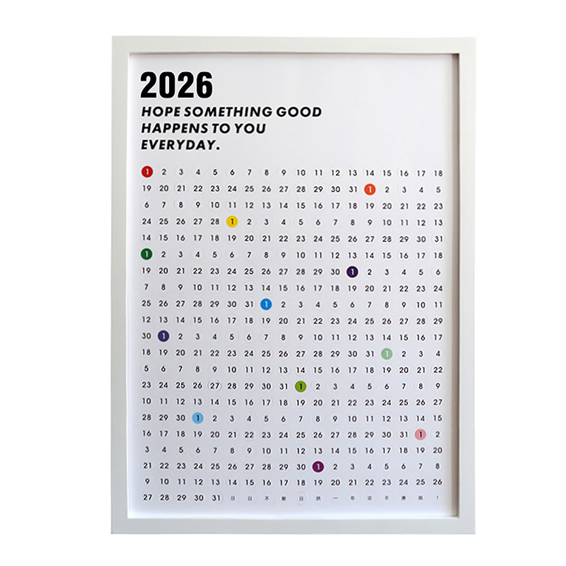 Hello Cultural and Creative Disappearing 2026 卓上カレンダー 新月間カレンダー 装飾壁掛けカレンダー フォトフレームカレンダー 手作りホームデコレーション|undefined