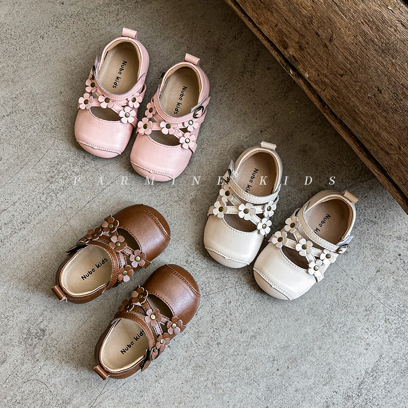 Genuine Leather Baby Girl Toddler Shoes, Simple and Stylish Autumn New Style, Little Leather Shoes for Girls, Girls' Flats, Drop Shipping