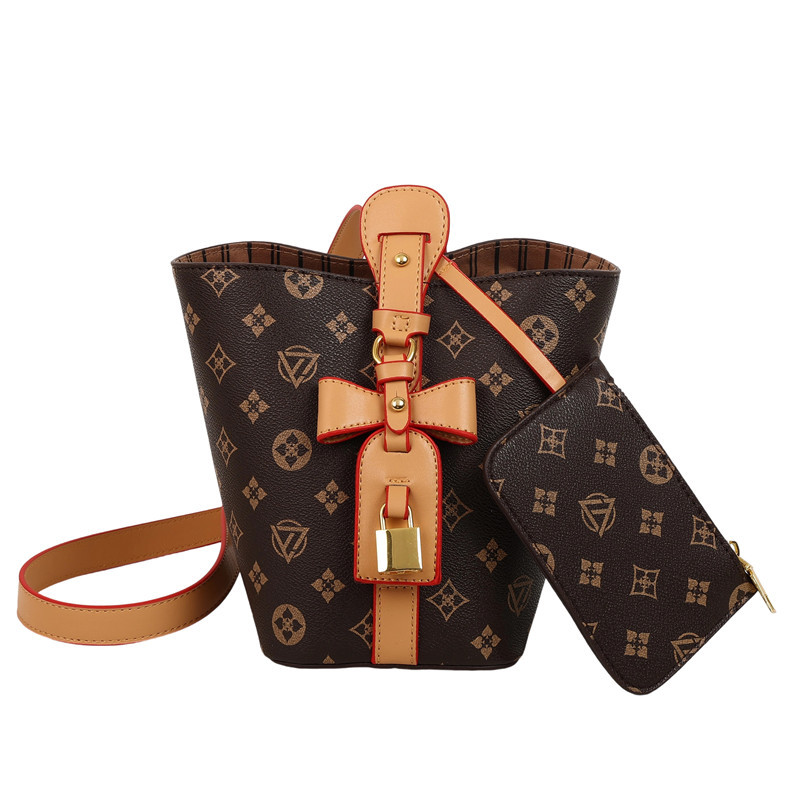 Bolso de cubo retro estilo Hong Kong 2025 verano nuevo bolso femenino personalidad bowknot bandolera moda contraste color bandolera
