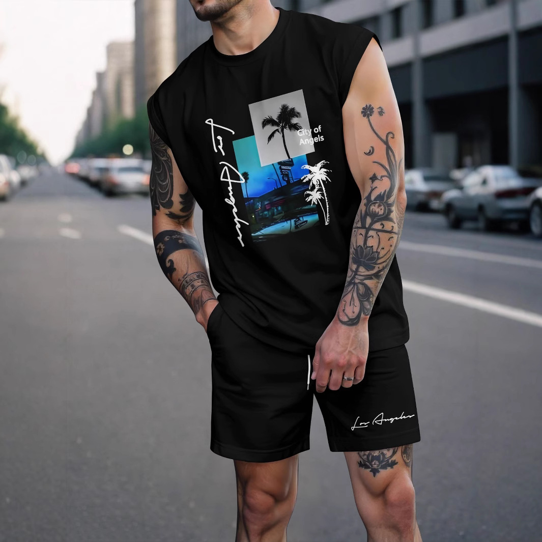 Men's Vest Set Skin Friendly Cool Summer Not Stuffy Or Sweaty Clothing_viptrois.com