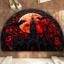 亚马逊temu万圣节装饰半圆地垫入户耐脏门垫防滑玄关吸水脚垫代发