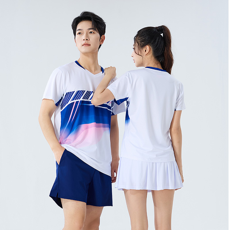 New Badminton Clothing Sports suit Adult Men's and Women's Printed Team Clothing Quick-drying Table Tennis Competition Training Clothing