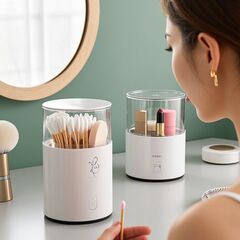 蓋付き多機能収納ボックス、防塵防曇デスクトップ口紅パフ、化粧コットンボックス、メイクアップビューティーエッグ、クロスボーダーバースト