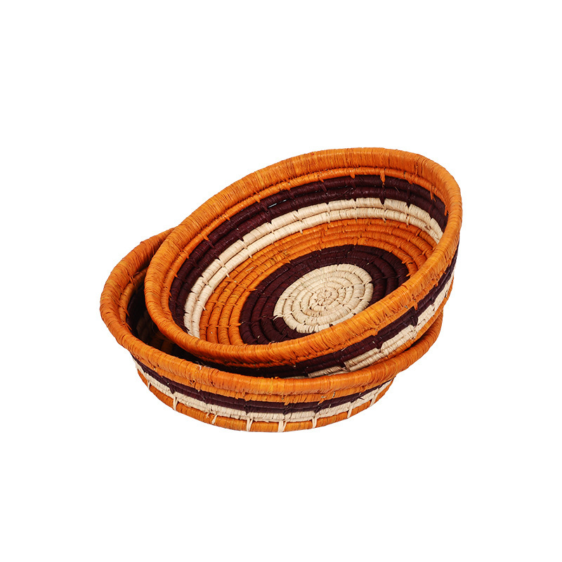 Posavasos antideslizante para taza de té, tapete de rafia, bandeja de té redonda plegable de ratán, posavasos, juego de té, vajilla tejida.