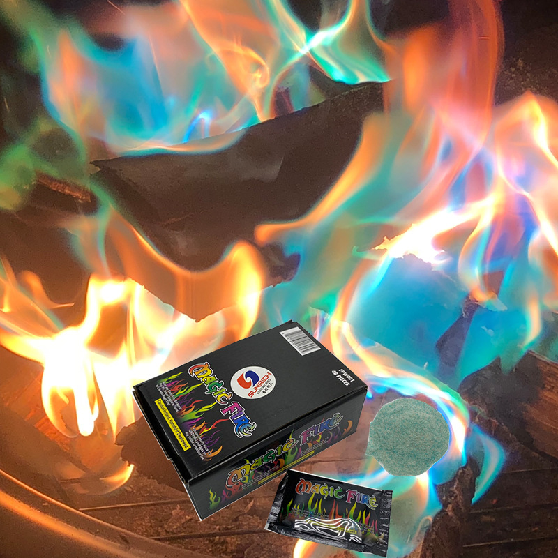 Magia llama rosa color polvo colorido llama cambio de color polvo fiesta festival chimenea suministros magia al aire libre fogata fábrica