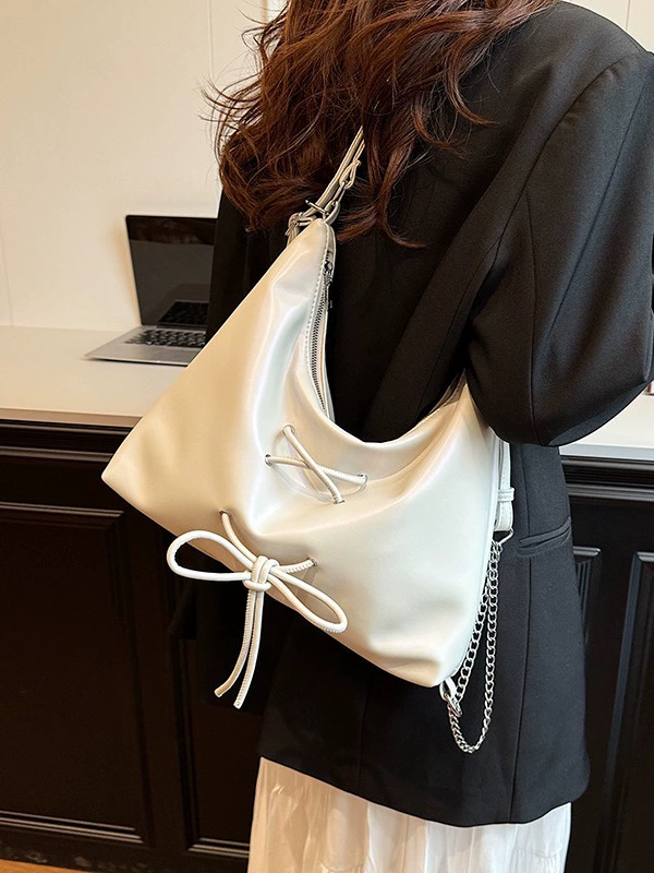 Backpack with bow, one-shoulder bag, capacious shoulder bag