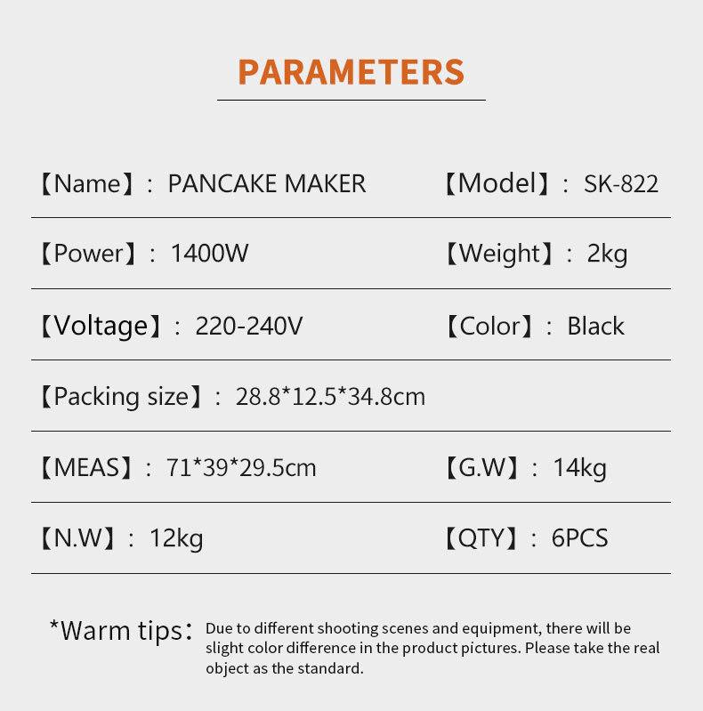 Cross-Border European Standard Maker Multifunctional Egg And Corn Pancake Arepas Make Breakfast Machine 1400W_voghion.com