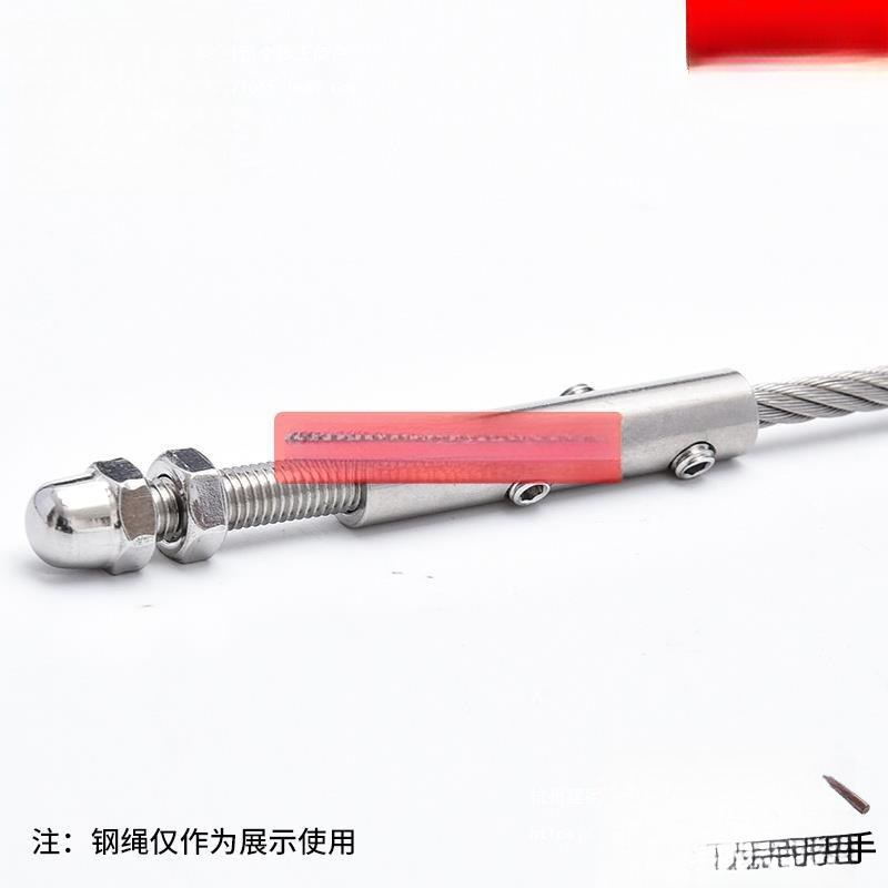 立柱钢丝绳锁头护栏卡套头连接接线锁扣器拉紧器不锈钢锁护套紧器