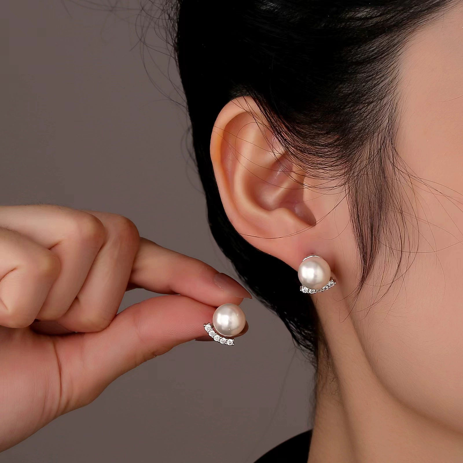 Серебряная игла, серьги, мелкие медные цирконии с жемчугом с кисточками, серебро 925 пробы, китайский стиль, европейский стиль