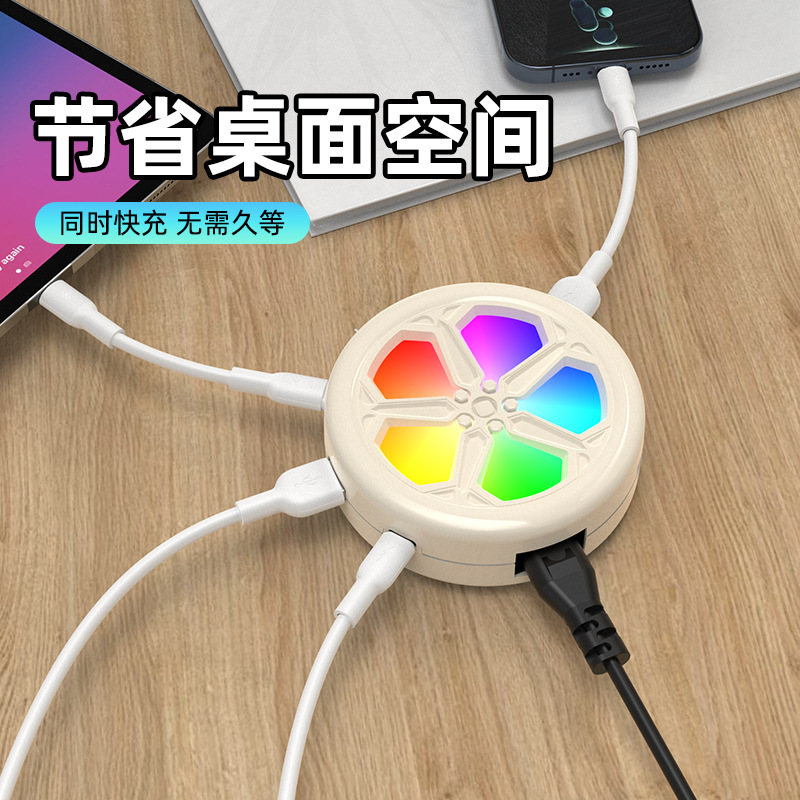 Cross-Border Popular Jo4 Charger 4Usb Plug Socket European and British Usb-C Direct Charging Hot Wheels Pd Plug