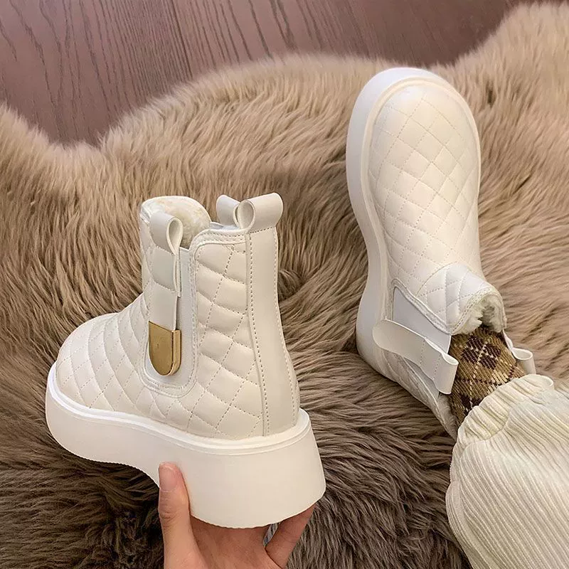 Z Snow Boots Women's 2024 Winter New Popular Cotton Shoes Plus Velvet Thickened Anti-Slip Waterproof Fur All-in-One Short Boots Cotton