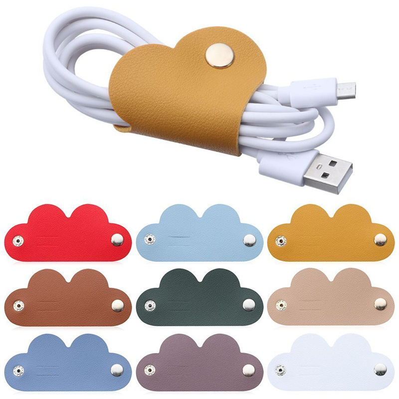 Spot love leather winding wound data cable hub leather buckle band…