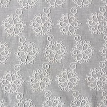 厂家 夏季新品白色布立体刺绣花朵蕾丝布料娃娃衣服裙子面料