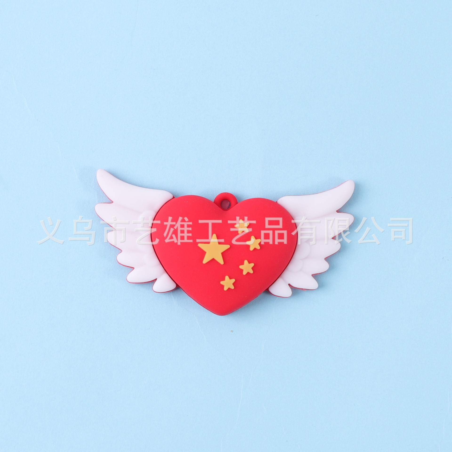 Nuevo cinturón de llaves de bandera roja de cinco estrellas de PVC pegamento suave mapa de amor del Día Nacional fábrica de regalos al por mayor image 9