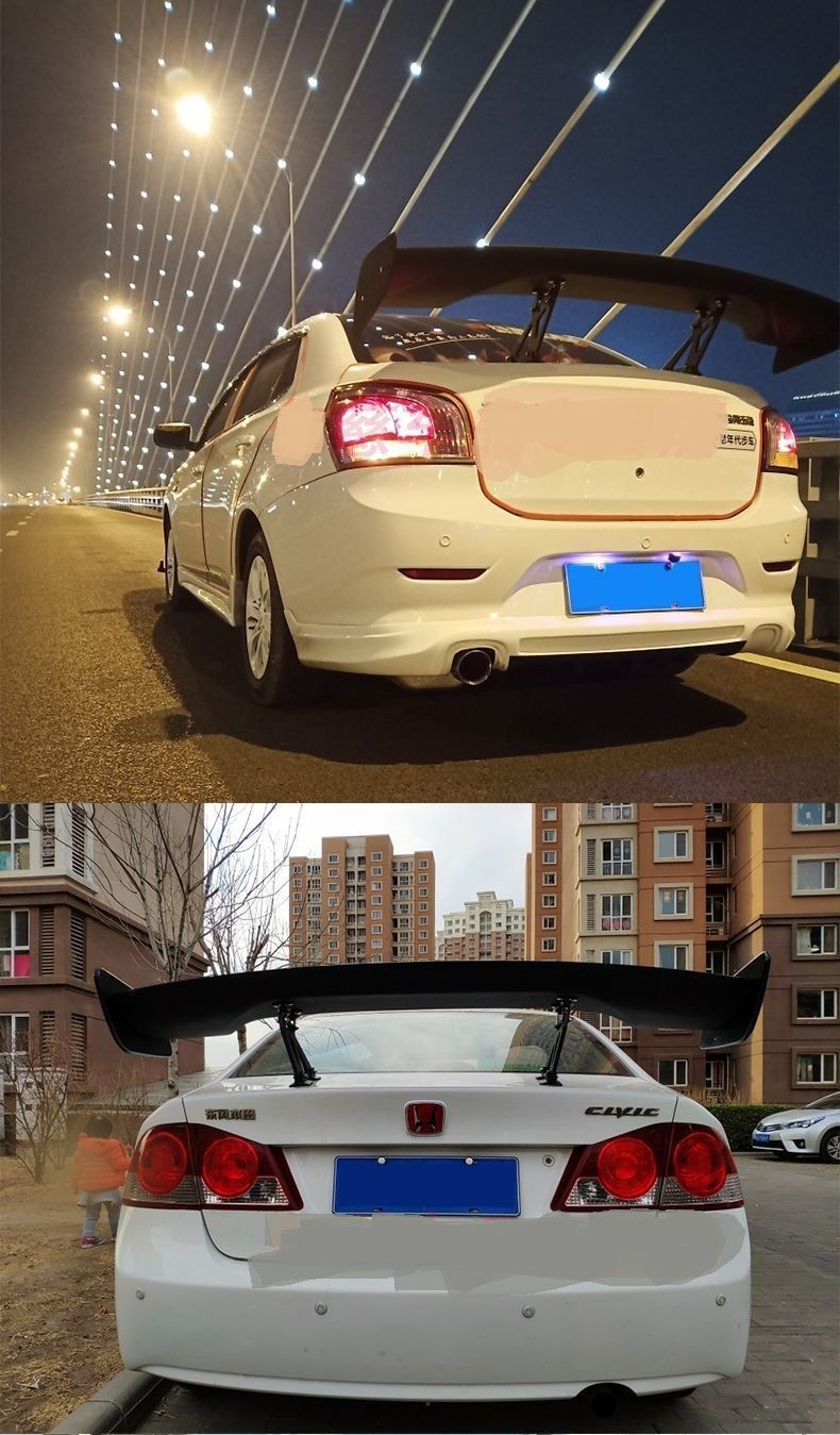 Three-compartment GM GT car modified tail wing universal fixed wing 16 Civic modified running wing big tail wing flying wing
