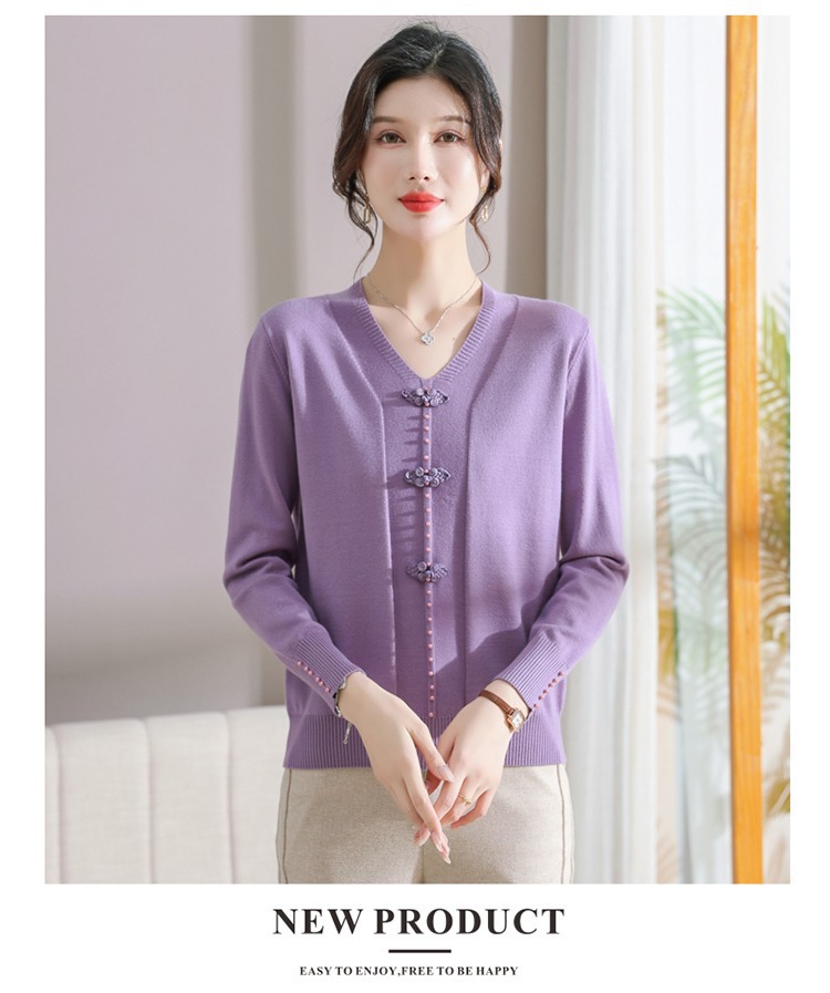 E5894 810K ÁO LEN NỮ TAIRYA ÁO LEN MÙA XUÂN THU ĐÔNG TRUNG NIÊN CỔ CHỮ V THỜI TRANG NỮ G03 SẢN PHẨM MỚI