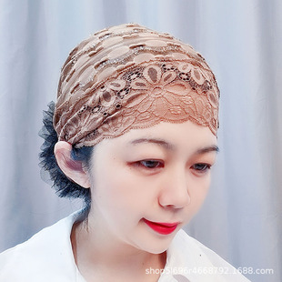 Breathable Stitching Bright Silk Hollow Lace Hair Band Cap Hair Cap White Hair Shading Broken Hair Temperament Age-reducing Hair Accessories Hair Band