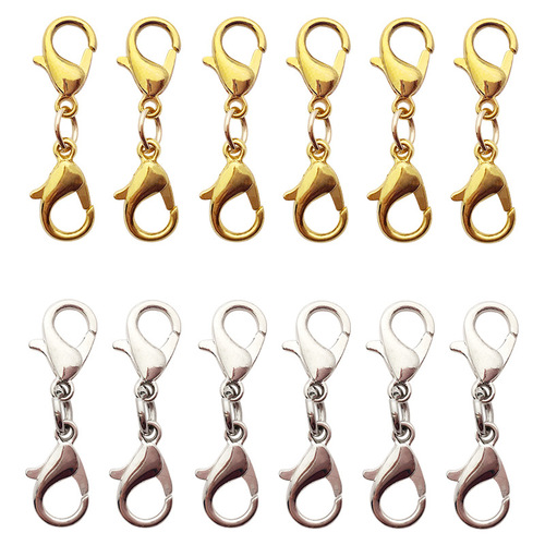 Double-Headed Lobster Claw Clasp Necklace Clasp, Zinc Alloy Lobster Claw Clasp, Connecting Clasp, Creative DIY Clasp