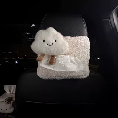 Armrest Box, Car Paper: Car tissue box/set - seat-style-black-hat-cloud-plush-tissue-box