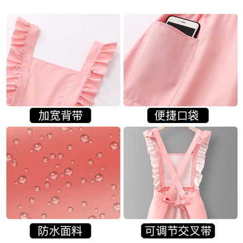 Cooking apron waterproof and oil-proof net red kitchen household new customized work clothes for commercial catering