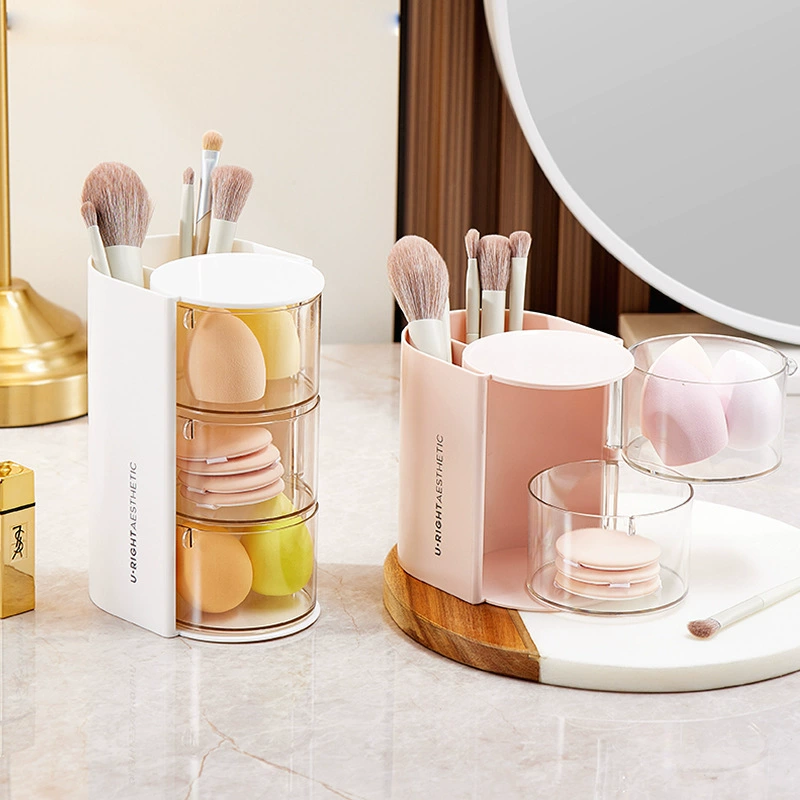 Table storage box, cosmetic brush, sponge, storage system