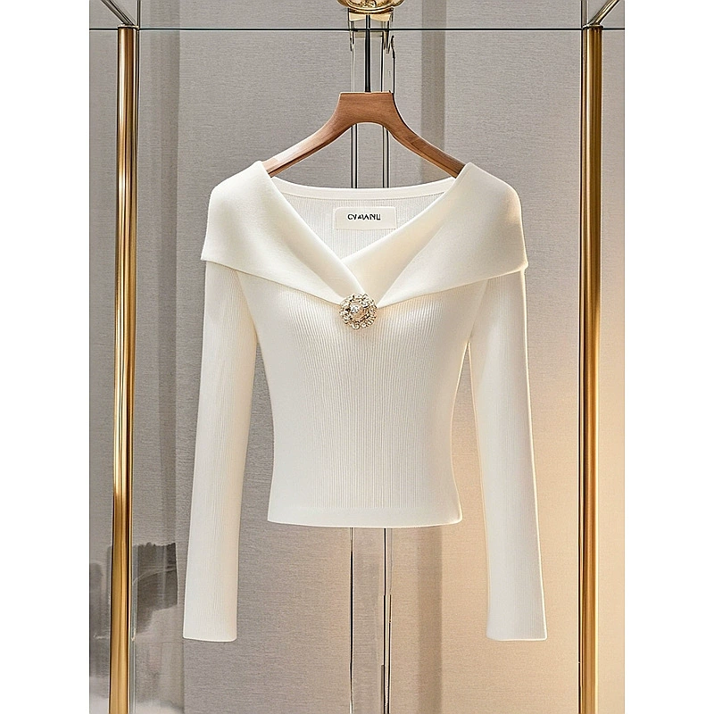 Трикотаж женский 2024 новый весенний и осенний свитер с уникальным темпераментом