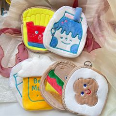 Round plush bag zipper girl back bar pendant storage bag children's coin purse cartoon creative bag LQB06