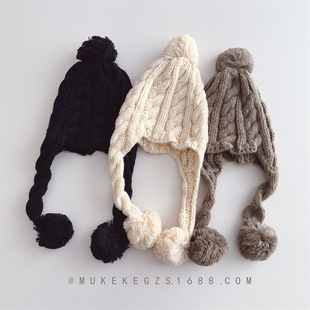 ��ϵС���ͯᘿ�ñ �ﶬ���s�ٴ����ë��ñ��Ůͯ�黨�o��ñ