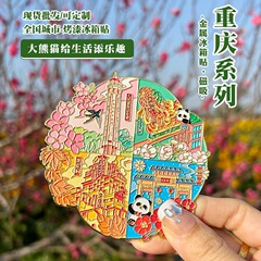 重庆滑轨票根冰箱贴国潮旅游城市文创票根纪念品景区烤漆金属磁吸