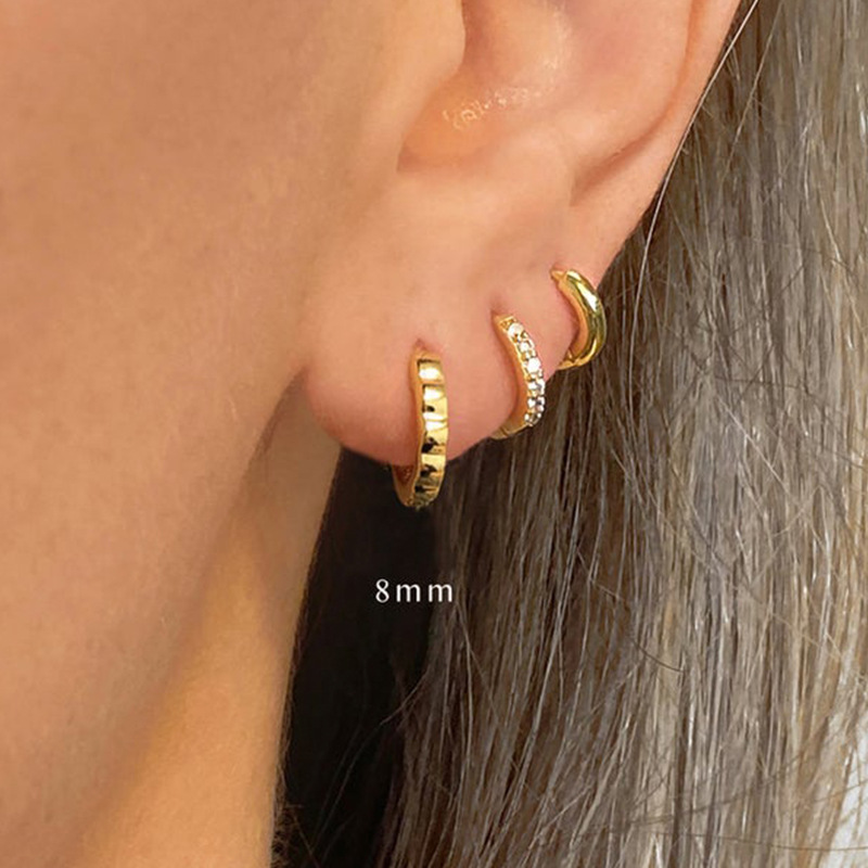Fashion Round Sterling Silver Plating Hoop Earrings 1 Piece