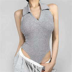 polo領坎肩無袖背心女夏內搭打底百搭顯瘦挖肩外穿小眾短款上衣女
