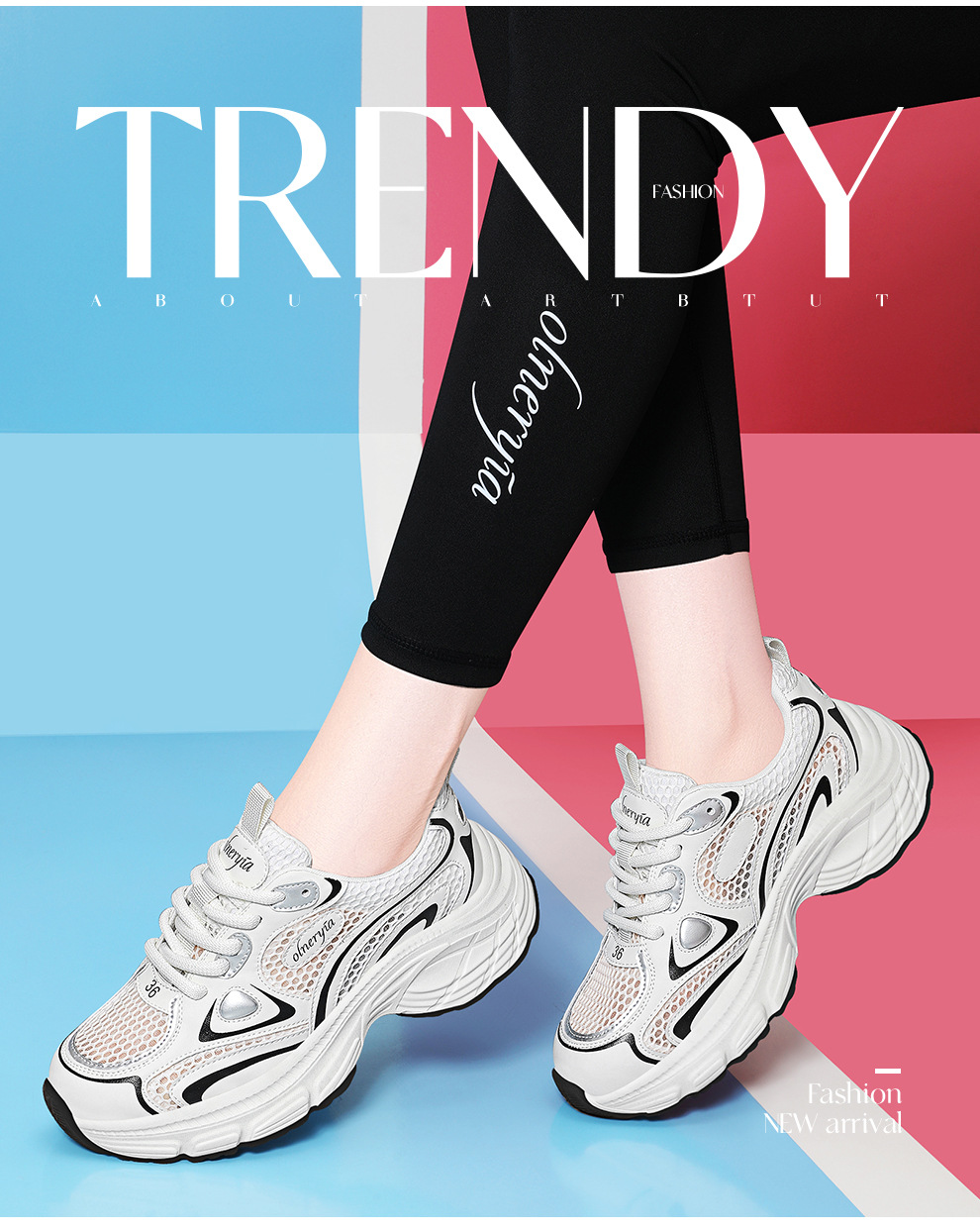Giày sneaker nữ da thật lưới đế dày thoáng khí chống trơn tăng chiều cao 2025 — JST 7009 xám xanh [mạng đôi], JST 7132 Bạc [Mẫu lưới đơn mùa hè], Thẻ JST 7036m [mạng kép], JST 7009-1 Xám Xanh [Mẫu lưới đơn mùa hè] chi tiết 2