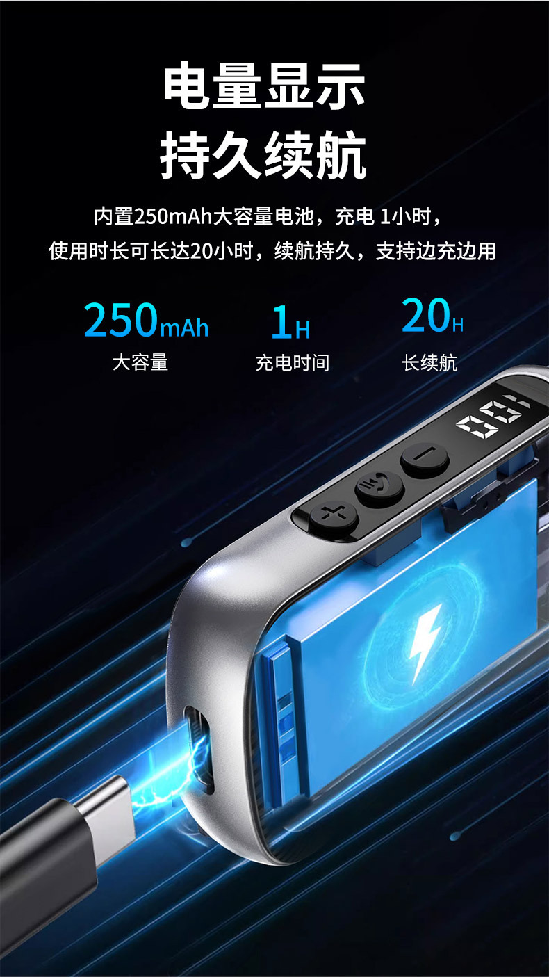 Car Bluetooth Audio Converter LED Digital Display Qualcomm Chip Speaker Bluetooth Receiver and Transmitter 2-in-1