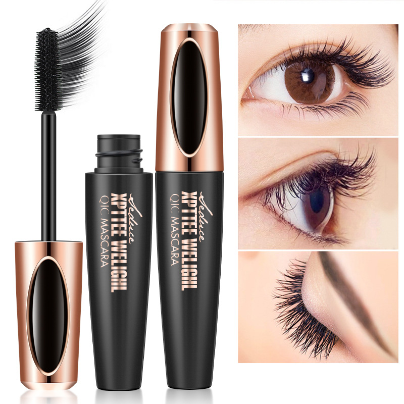 Cross-border makeup QIC membrane force rich mascara waterproof thick long curling silicone brush head 4D mascara