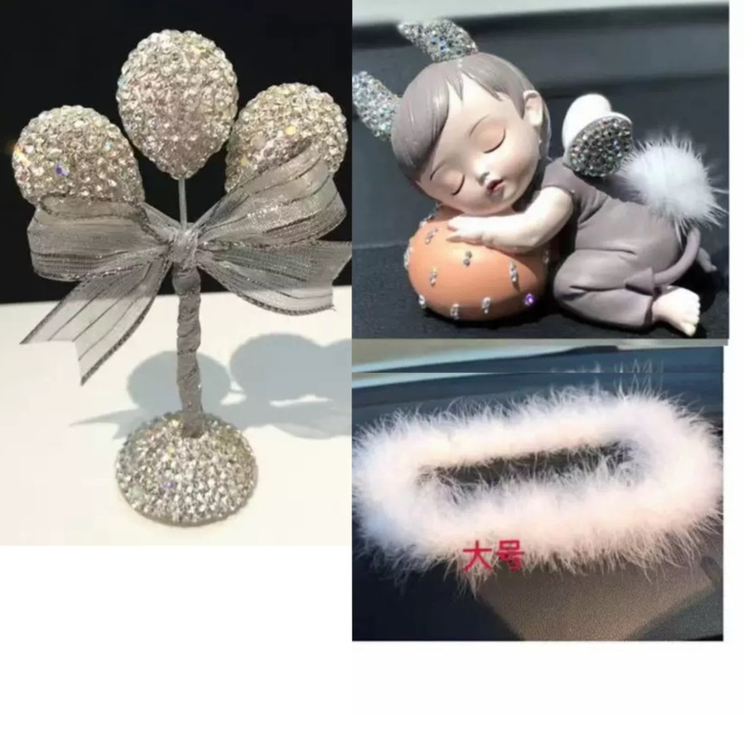 Adornos de automóviles Bola de diamantes de imitación Botella de aromaterapia Adornos de automóviles Consola central Decoración de automóviles Suministros internos de automóviles Net Red de plástico para mujeres