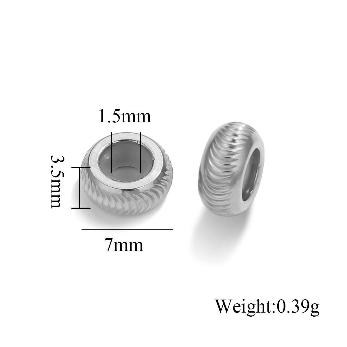 Acero inoxidable ajustable de silicona mano collar de cuentas sueltas joyas de pulsera de oro DIY color retainer joyas al por mayor