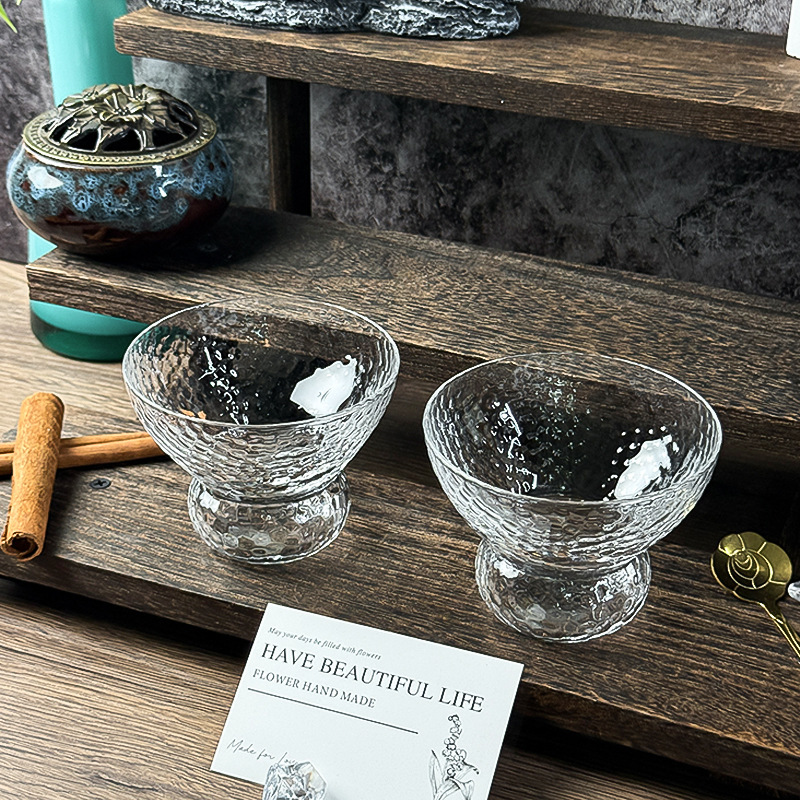 【整件批发】锤纹玻璃杯冰美式拿铁杯咖啡杯冷萃杯子饮品杯果汁杯|undefined