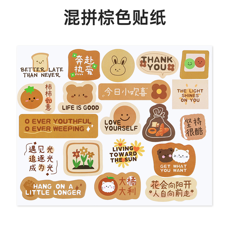 Pegatinas marrones mezcladas (100 pegatinas) - Accesorios