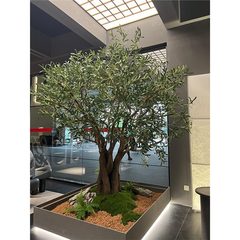 大型模擬オリーブの木造園フェイクツリーティールーム屋内窓中庭植物ソフト装飾フェイクグリーン植物装飾品