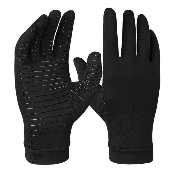 Cross-Border Spot Hot Selling Copper Fiber Ion Pressure Gloves Full-Finger Sports Fitness Non-Slip Elastic Protective Gloves