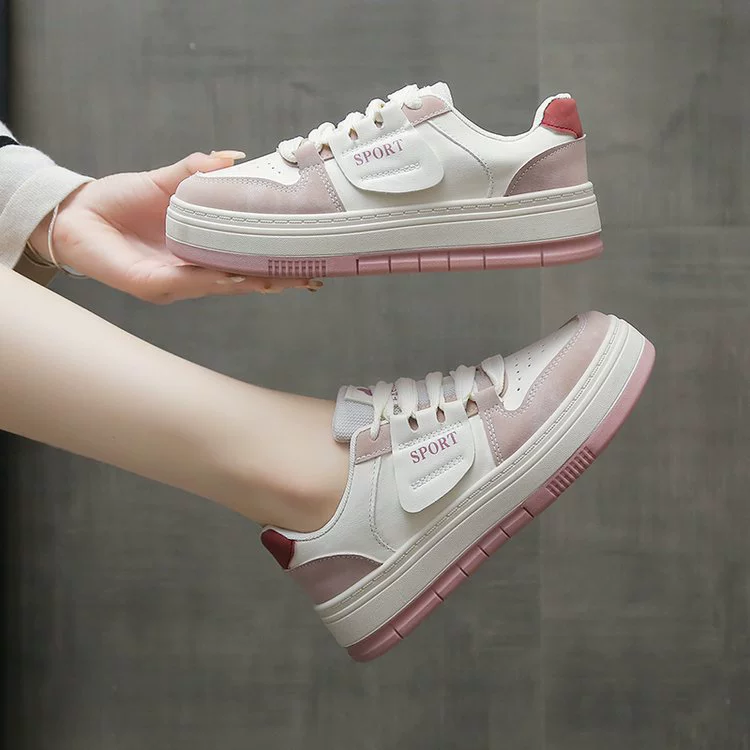 Academy Wind Bounces Женская весна 2025 Новый круглая головка с цветными посуда маленькие белые туфли Корейская версия модной обуви большого размера повседневная обувь