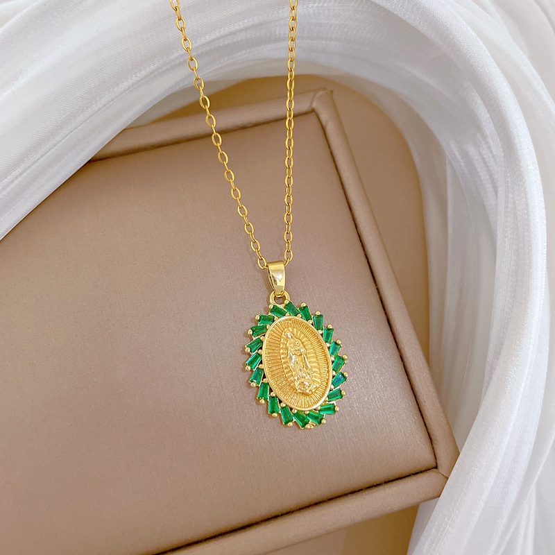 Collana donna a forma di uovo con ritratto e strass_voghion.com