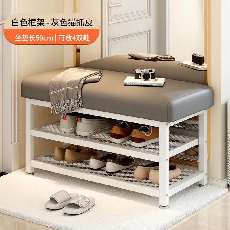 Taburetes personalizados en la puerta de metal simple en la casa se pueden sentar en la puerta, taburetes bajos de lujo ligeros, taburetes para cambiar zapatos