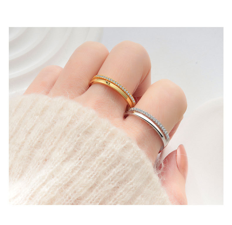 Geometric Pattern 18K Gold Plated 925 Sterling Silver Geometric Rings 925 Sterling Silver Rings