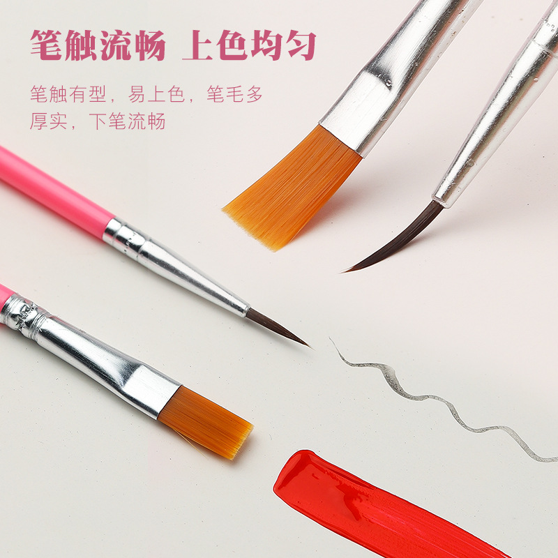 青い棒のナイロンの毛のデジタルの油絵のペンの落書きは色の絵の具を塗って幼稚園のDIYをブラシします。