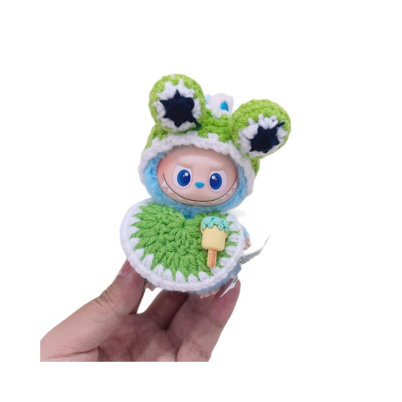 LABUBU4.0心底密码搪胶毛绒挂件小鼻噶公仔衣服动物发带围嘴套装|undefined