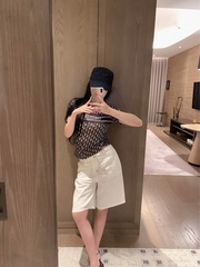 25ss 高品质D家新款网纱字母面料柔软舒服气质百搭上衣