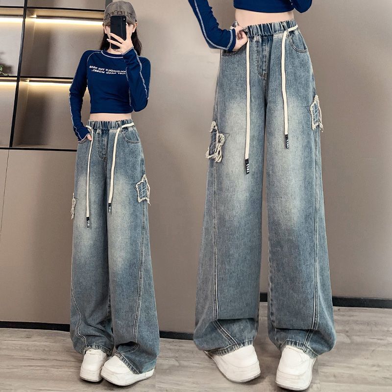 2026 Spring Plus Size Jeans 100kg Straight Wide Leg Loose High Waist for Plus Size Women, Covers Thick Legs and Makes You Look Slim 2026 Spring Plus Size Jeans 100kg Straight Wide Leg Loose High Waist for Plus Size Women, Covers Thick Legs and Makes You Look Slim